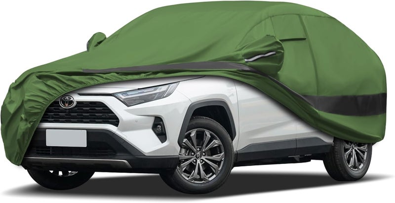 JURMON Heavy Duty Outdoor Car Cover Compatible with Toyota RAV4,Waterproof All Weather for Automobiles, Outdoor Full Cover Rain Sun UV Protection with Zipper Cotton - Image 1